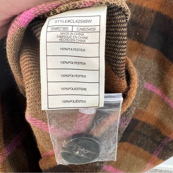 BB Dakota by Steve Madden Boxy Shacket in Cashew Plaid | Size XS - Picture 7 of 9